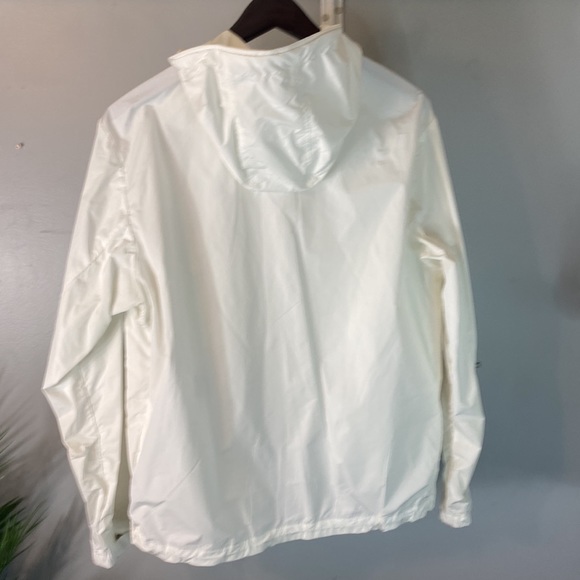 Moncler Men's White Hooded Rain Coat Jacket Size M Wind Water Proof - Picture 8 of 9